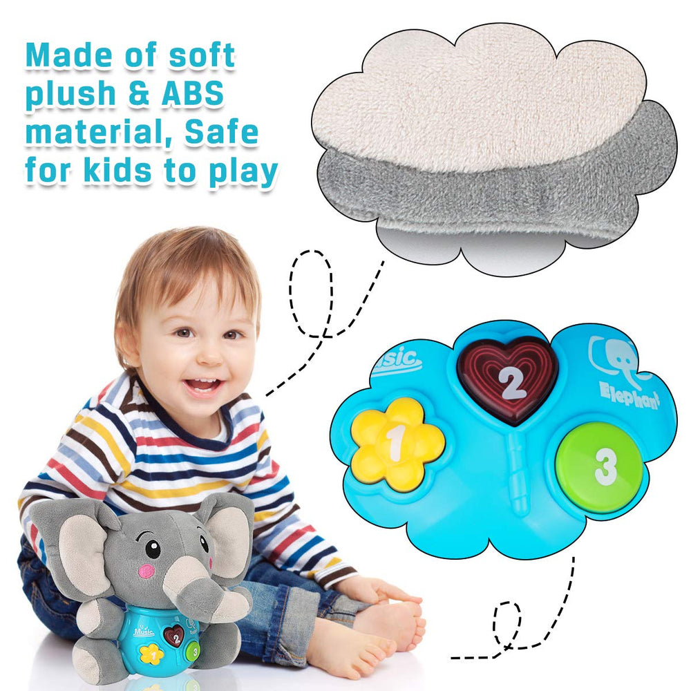 Aitbay elephant lullaby toy encouraging calm bedtime routines.