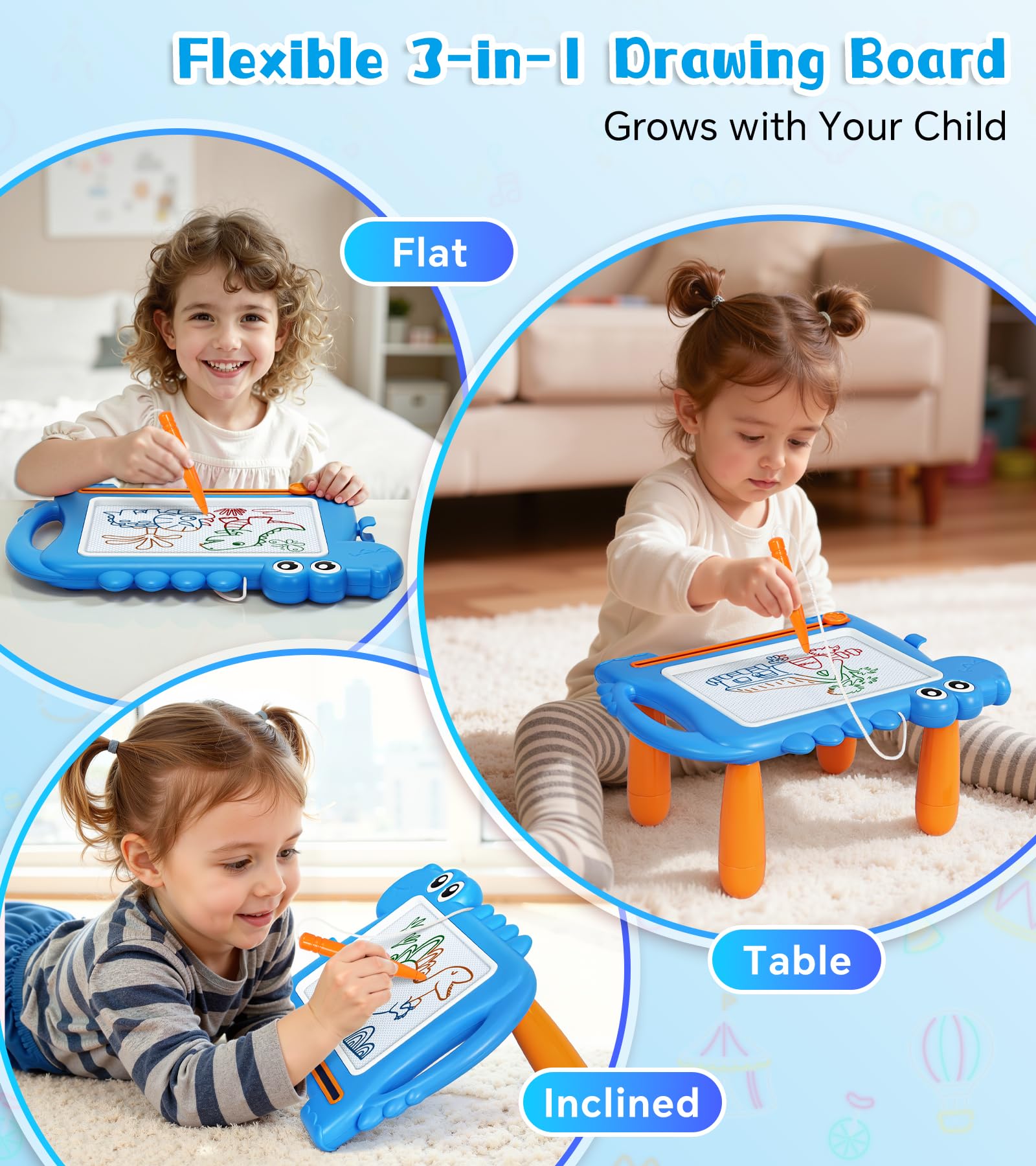 AiTuiTui dinosaur board handheld mode ideal for car trips and travel doodling