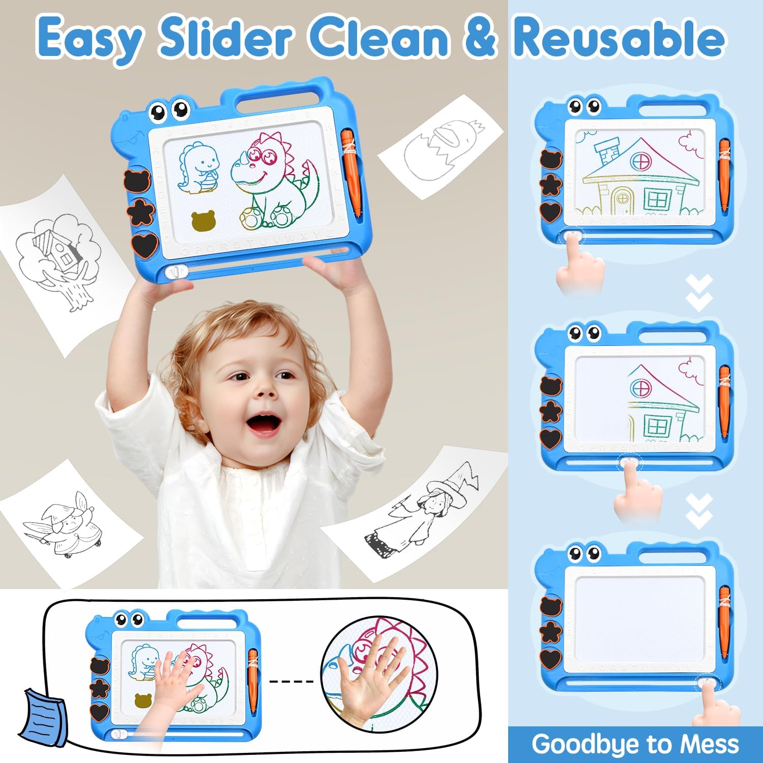 AiTuiTui educational doodle pad includes numbers and letters for early learning.