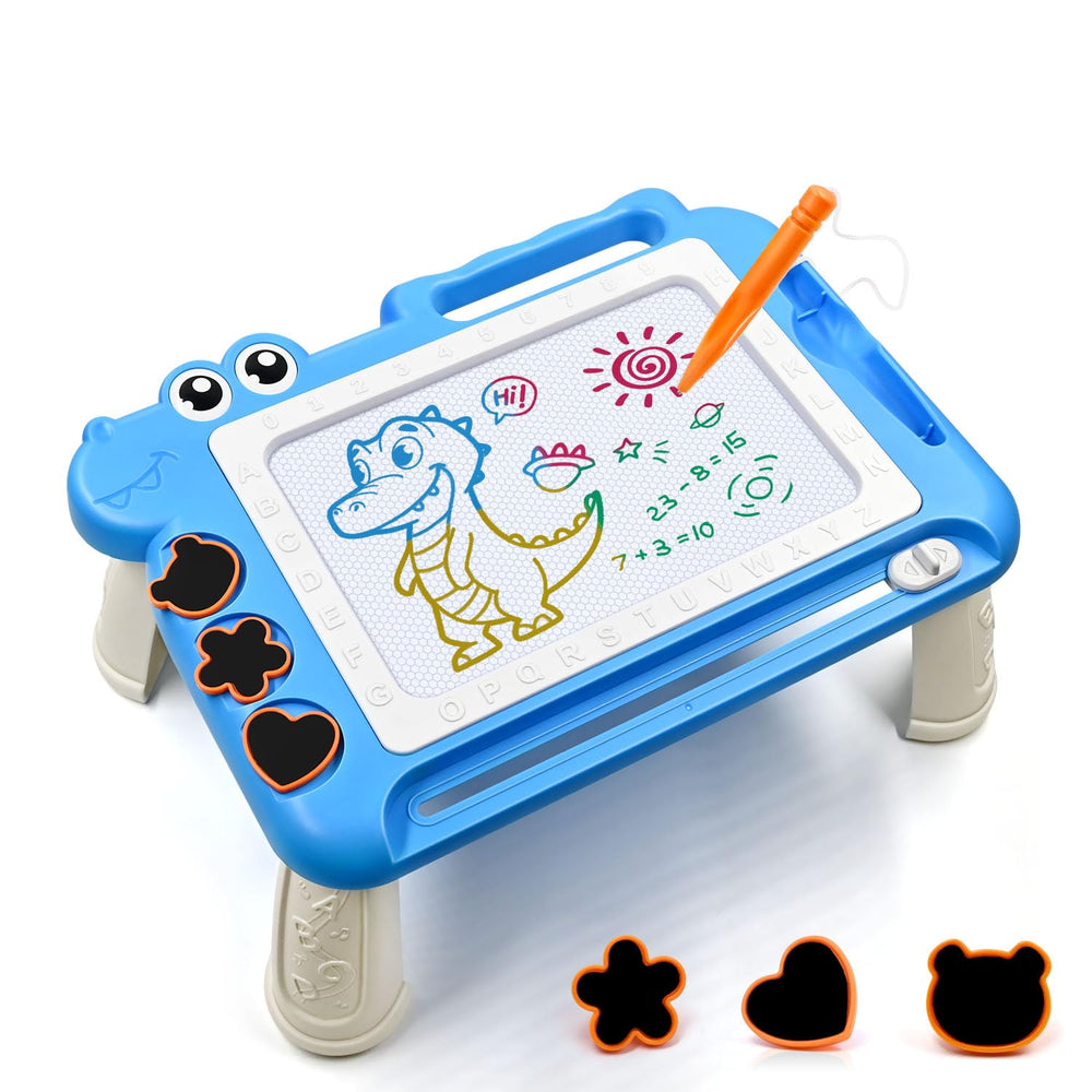 AiTuiTui magnetic drawing board blue front view for mess-free doodling.