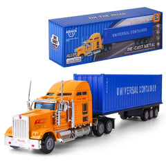 AIUAZA 1/65 truck model front end yellow, durable die-cast design for kids play.
