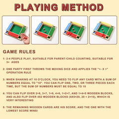 Back of AIUAZA Shut the Box board showing alternative rules