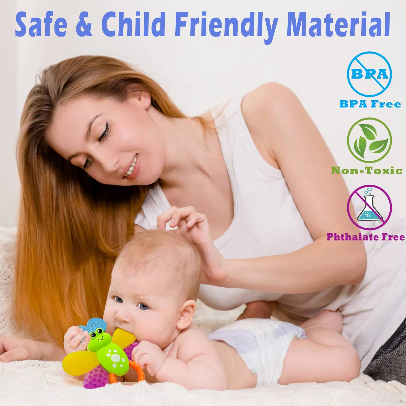 AIVIAI butterfly teether rattle promotes sensory exploration and early play.
