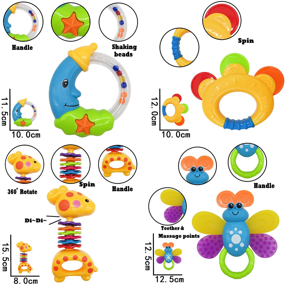 AIVIAI giraffe teether rattle encourages grasping and auditory fun.