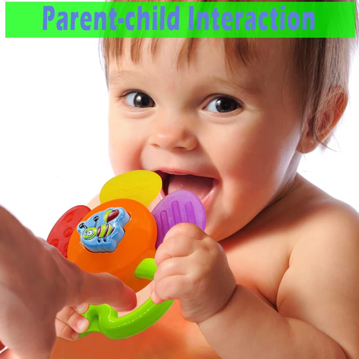 AIVIAI lion teether rattle provides bright colors for cognitive development and grabbing practice.