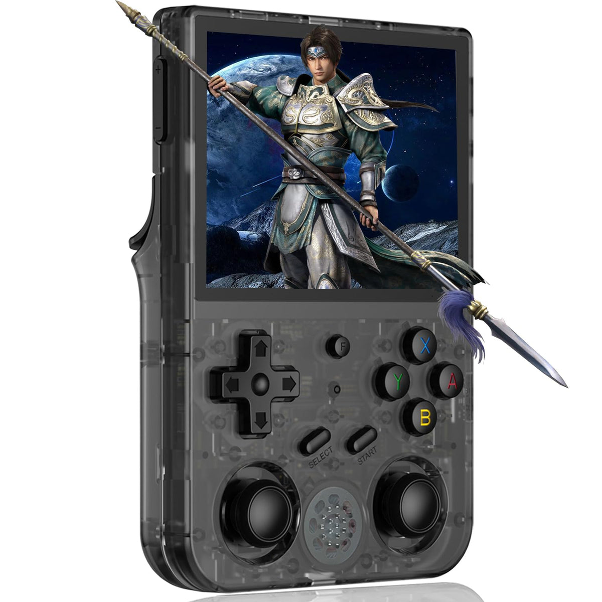 Aivuidbs RG353V front view with vibrant 3.5-inch IPS display for handheld gaming