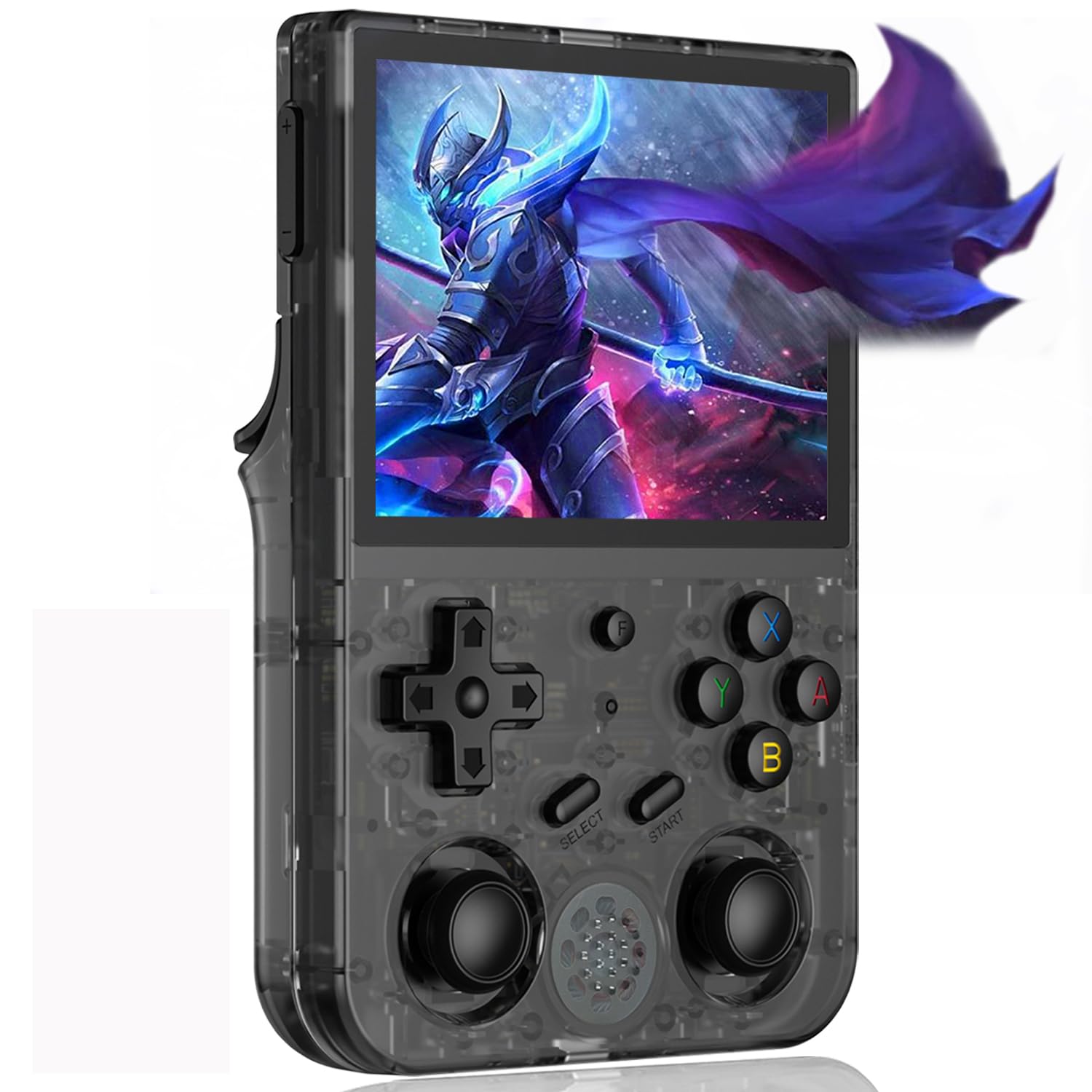 Aivuidbs RG353VS front view shows compact retro handheld design.