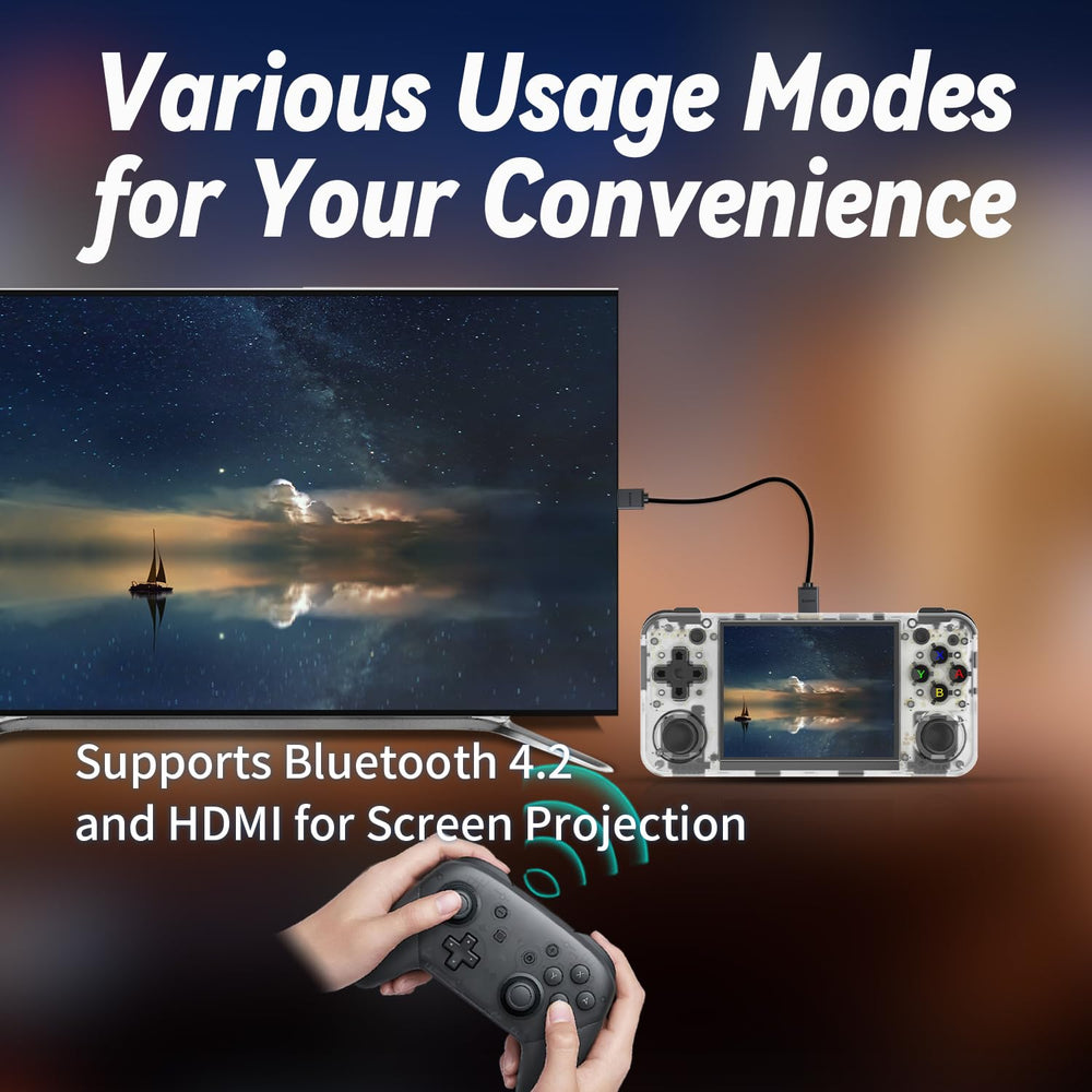 Aivuidbs RG35XX H ports with HDMI output for TV connection.