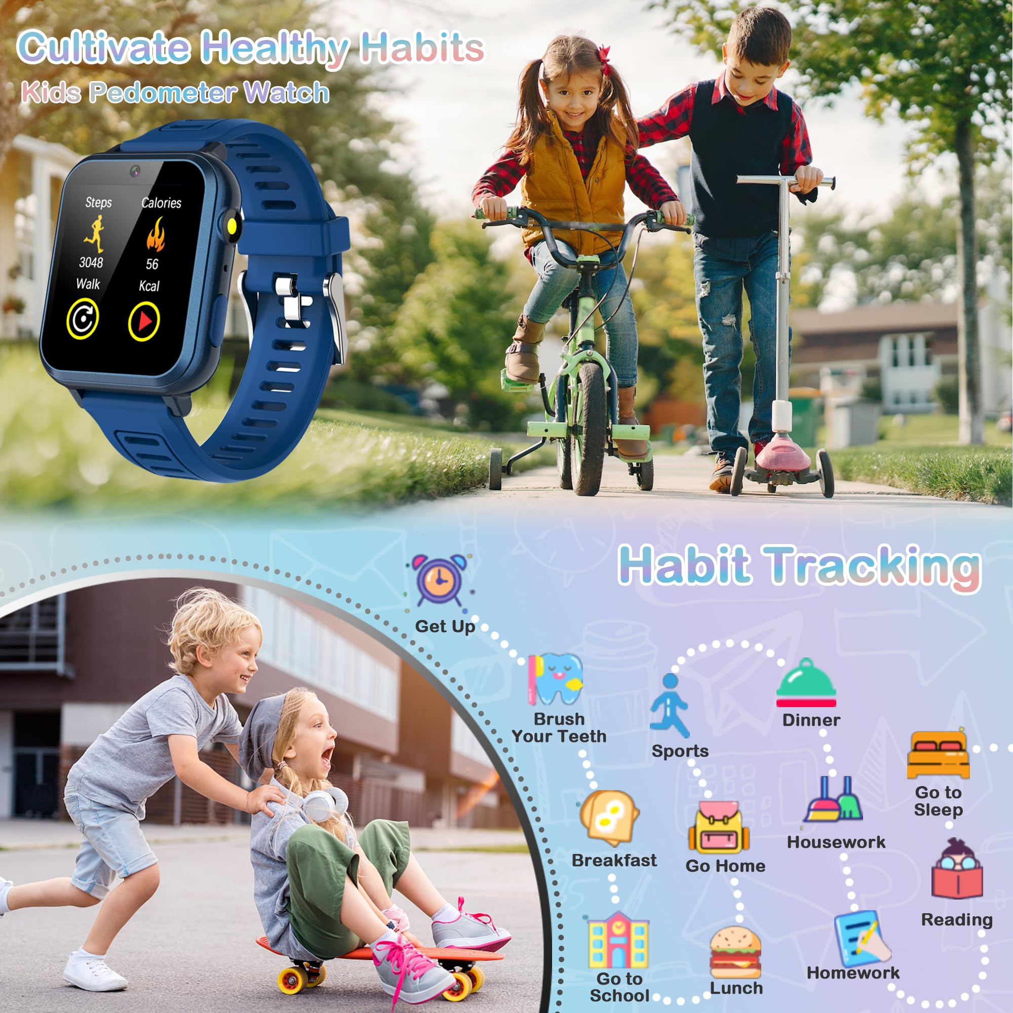 AIWIEP Kids Watch pedometer tracks steps to encourage activity