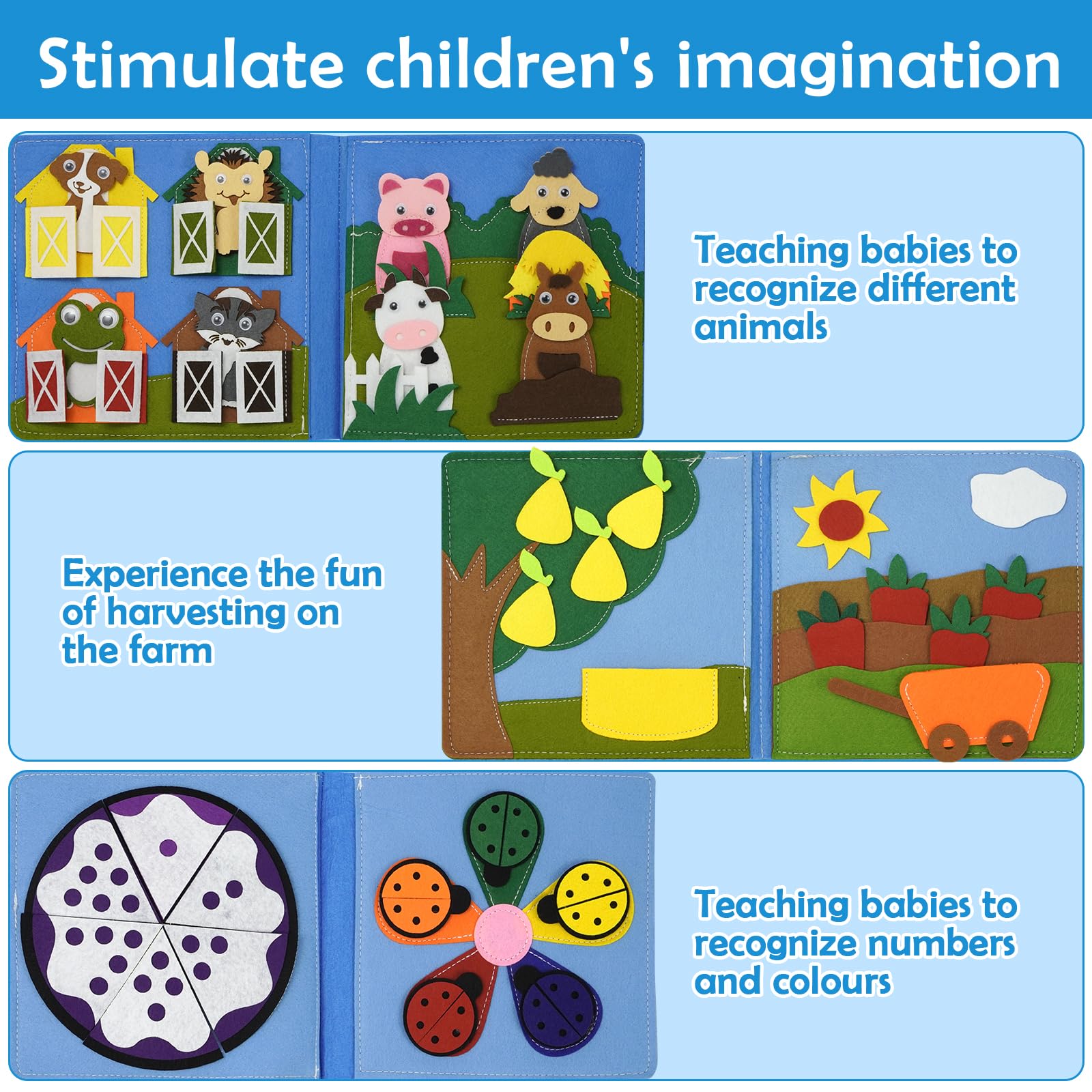 AIXMEET Soft felt pieces provide safe, portable play for toddlers.