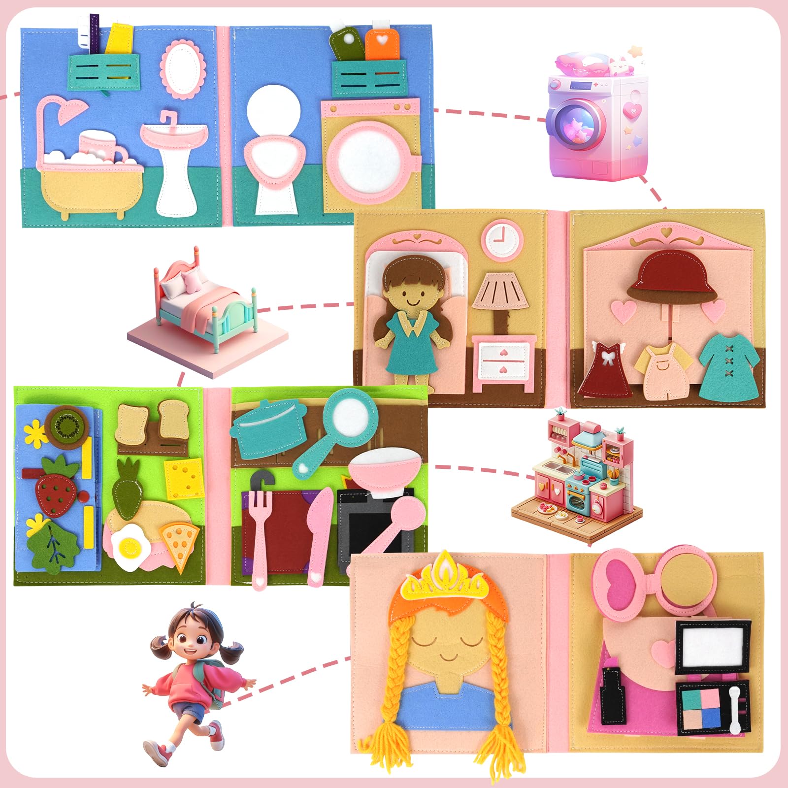 AIXMEET Toddler Busy Board brushing teeth activity supports self-care