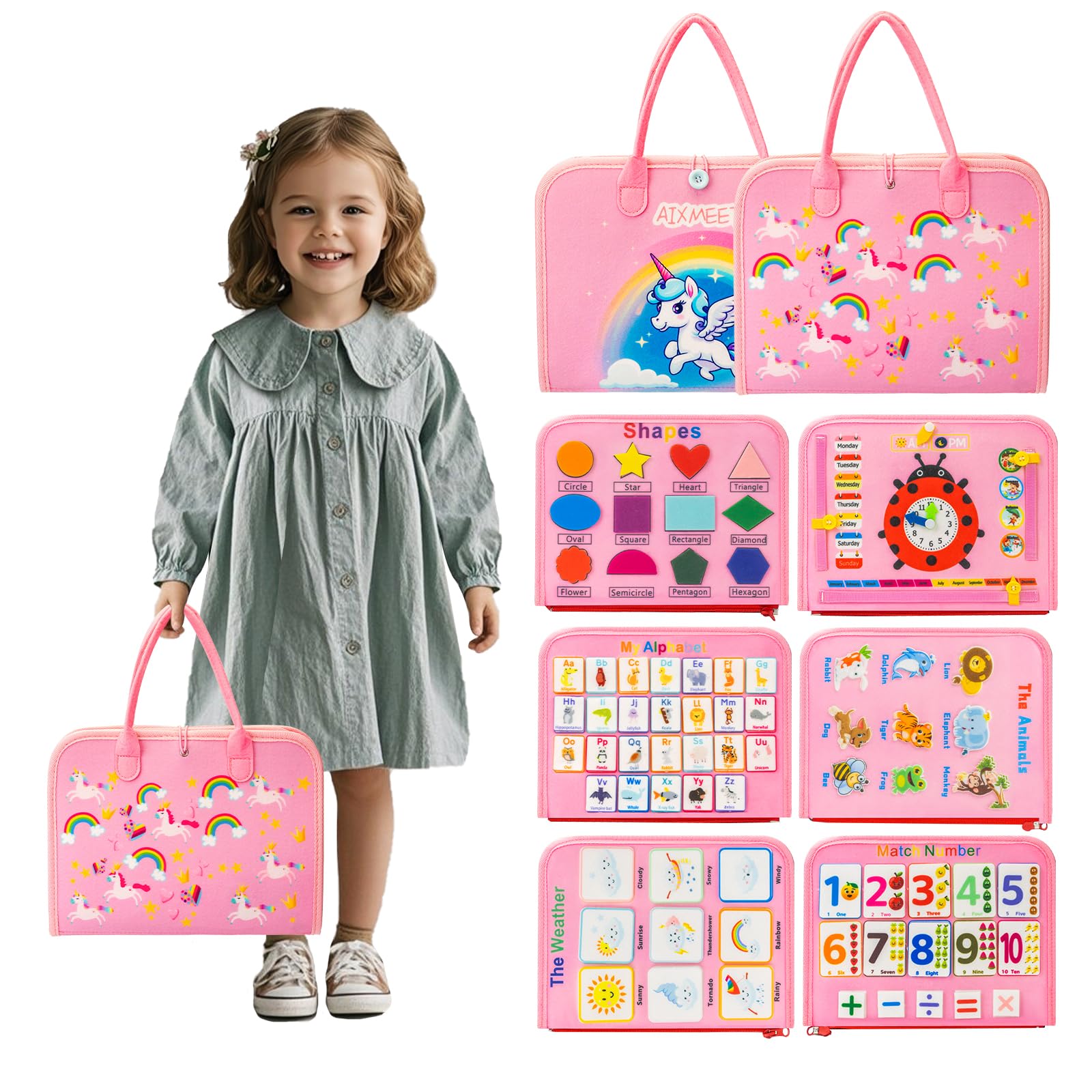 AIXMEET Busy Board zipper page supports gripping and problem-solving during play.
