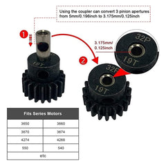 AIYIHOBBY 19T pinion for higher speed with controlled torque