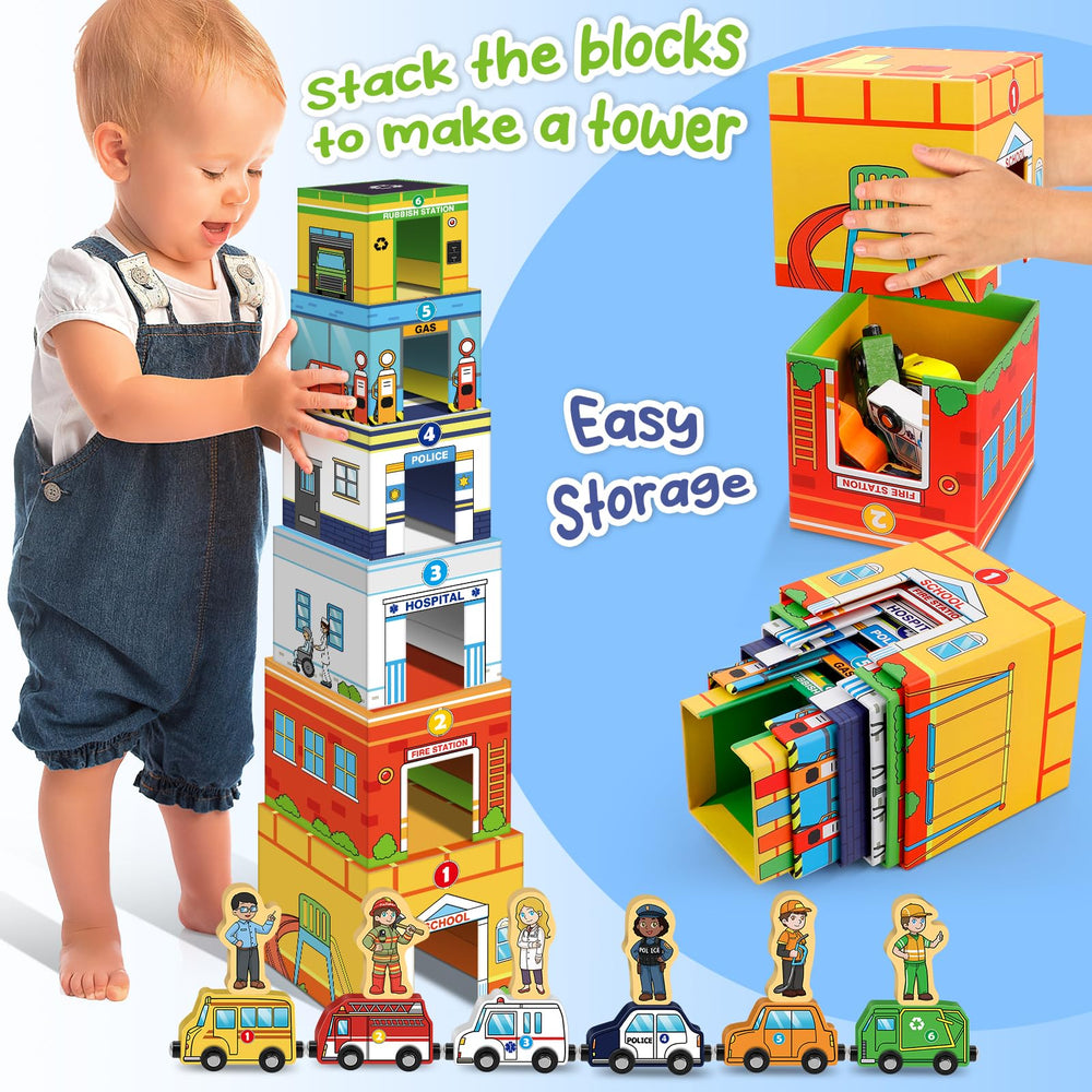 Aizweb colorful nesting boxes spark creativity and color recognition during playtime.