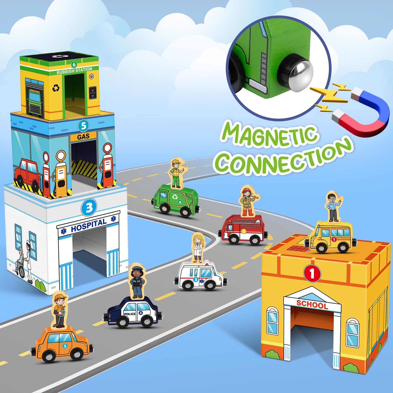 Aizweb community-space boxes help kids explore roles like hospital, school, and fire station.