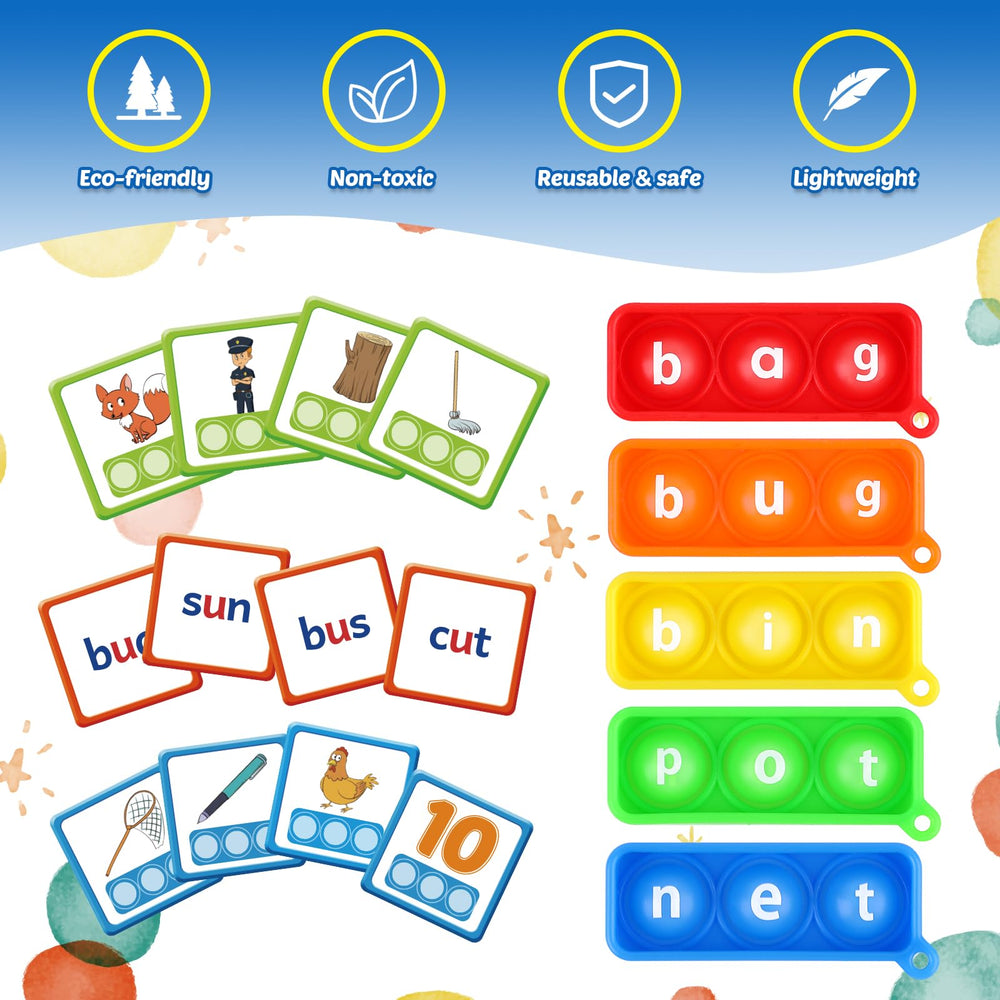 Child using Aizweb CVC Word Game to build words and improve spelling.