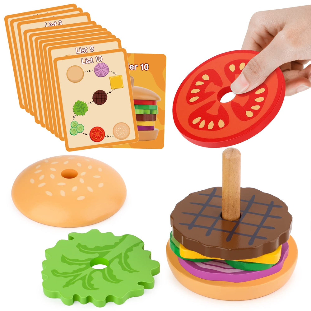 Aizweb burger base promotes stable stacking for toddlers.