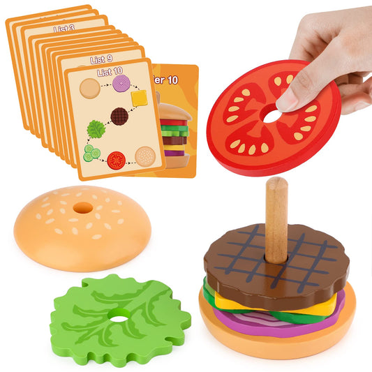 Aizweb burger base promotes stable stacking for toddlers.
