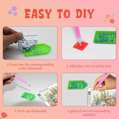 Ajepon diamond painting tools set: essential kit supports easy start and steady pasting.