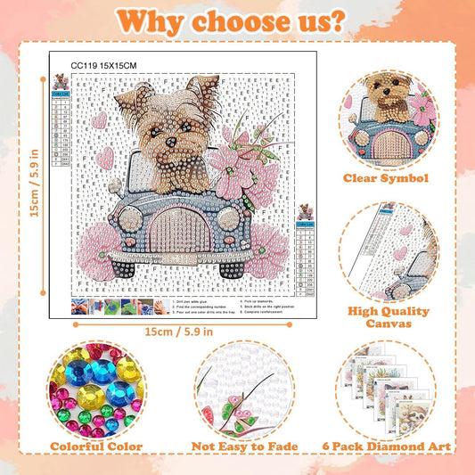 Ajepon dog diamond art kit: bright diamonds spark creativity during art time.