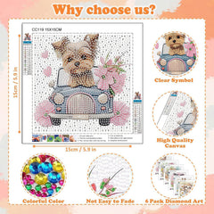 Ajepon dog diamond art kit: bright diamonds spark creativity during art time.