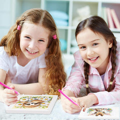 Ajepon owl diamond art kit: intricate sparkle enhances visual focus.