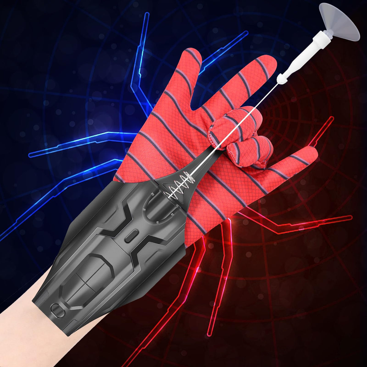 AJJKKA Spider Web Shooter 2.0 upgrade worn on wrist for action-packed role-play.