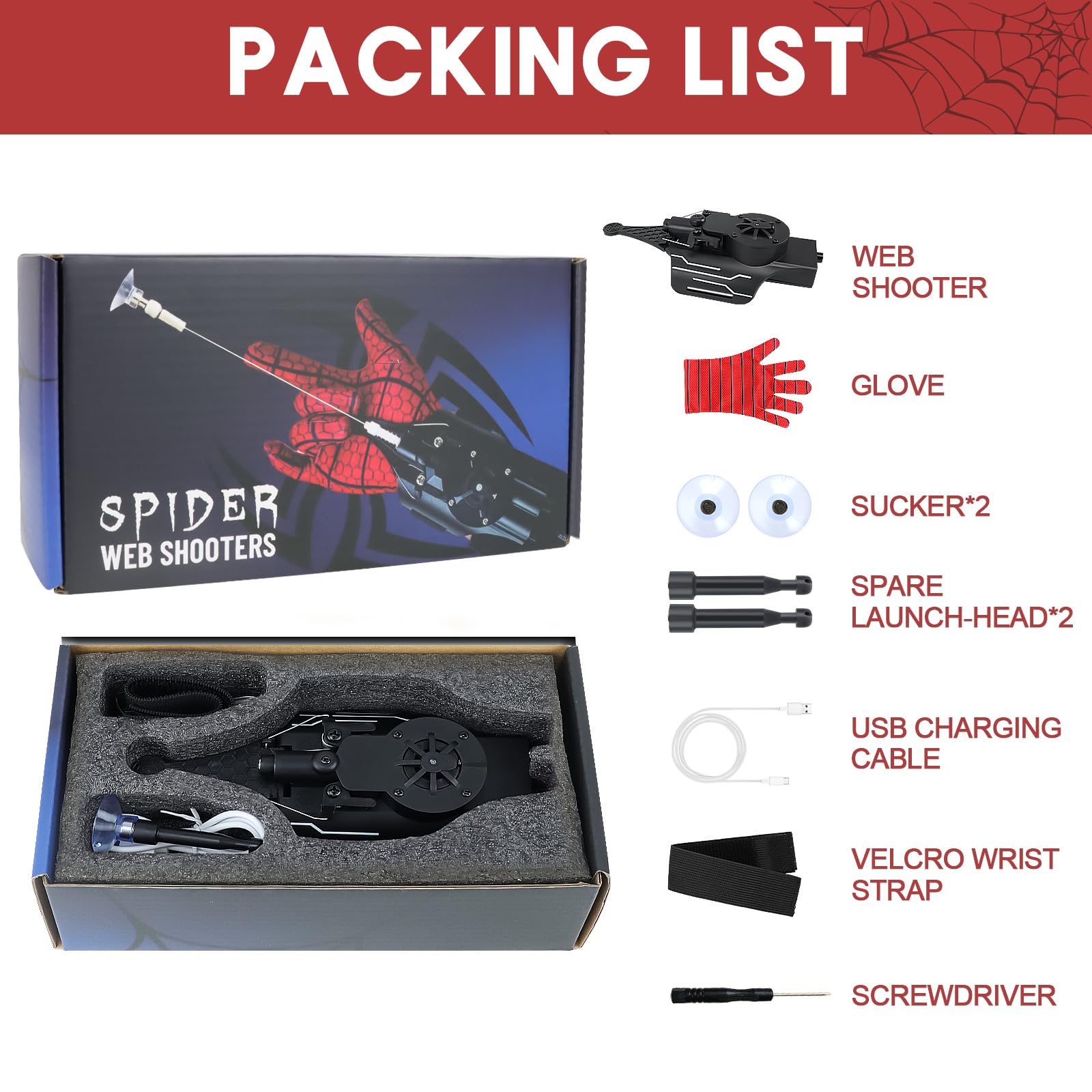 AJJKKA Spider Web Shooters 3D printed durable design suitable for kids 12 plus.