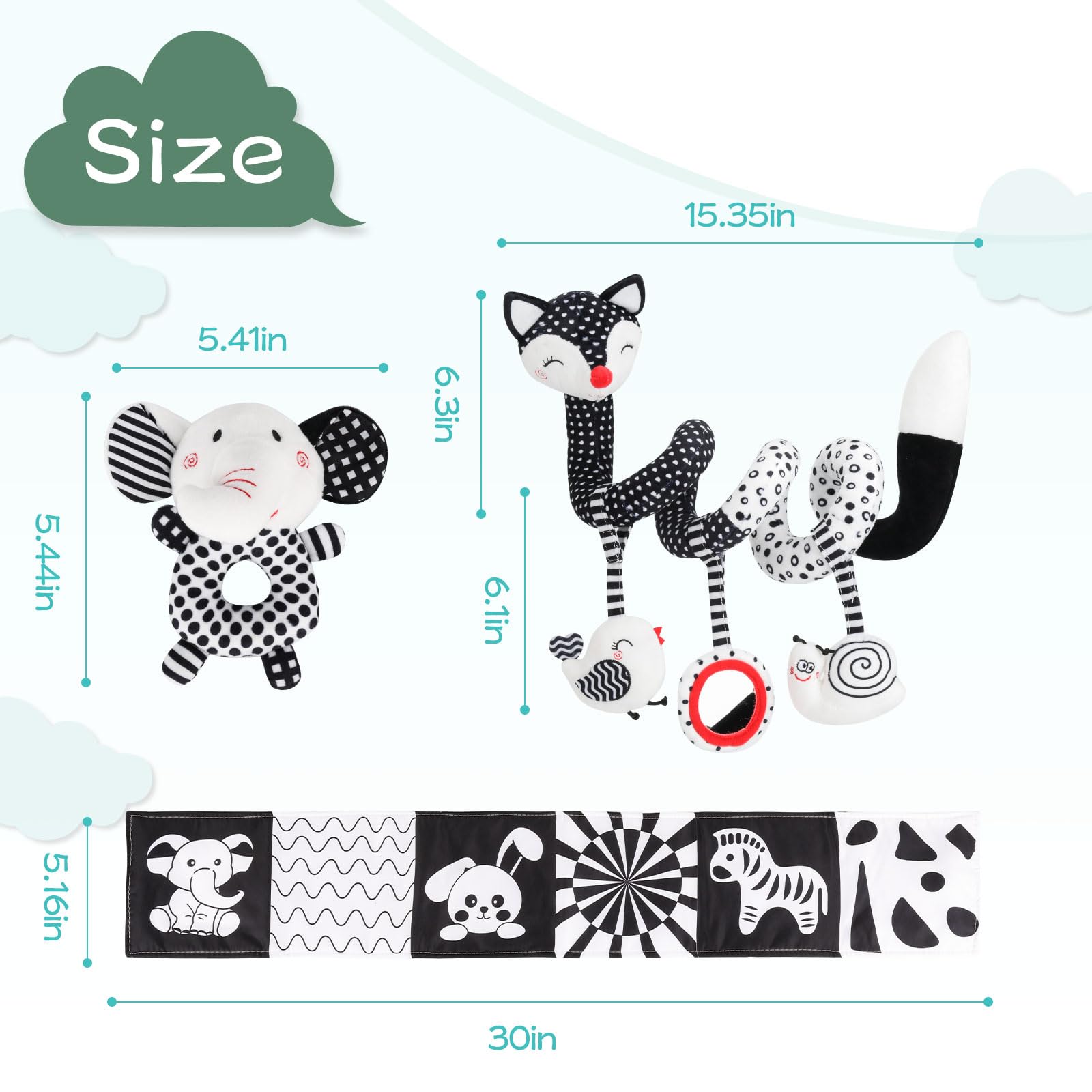 AJsupojouet fox ears crinkle detail adding tactile interest for sensory exploration.