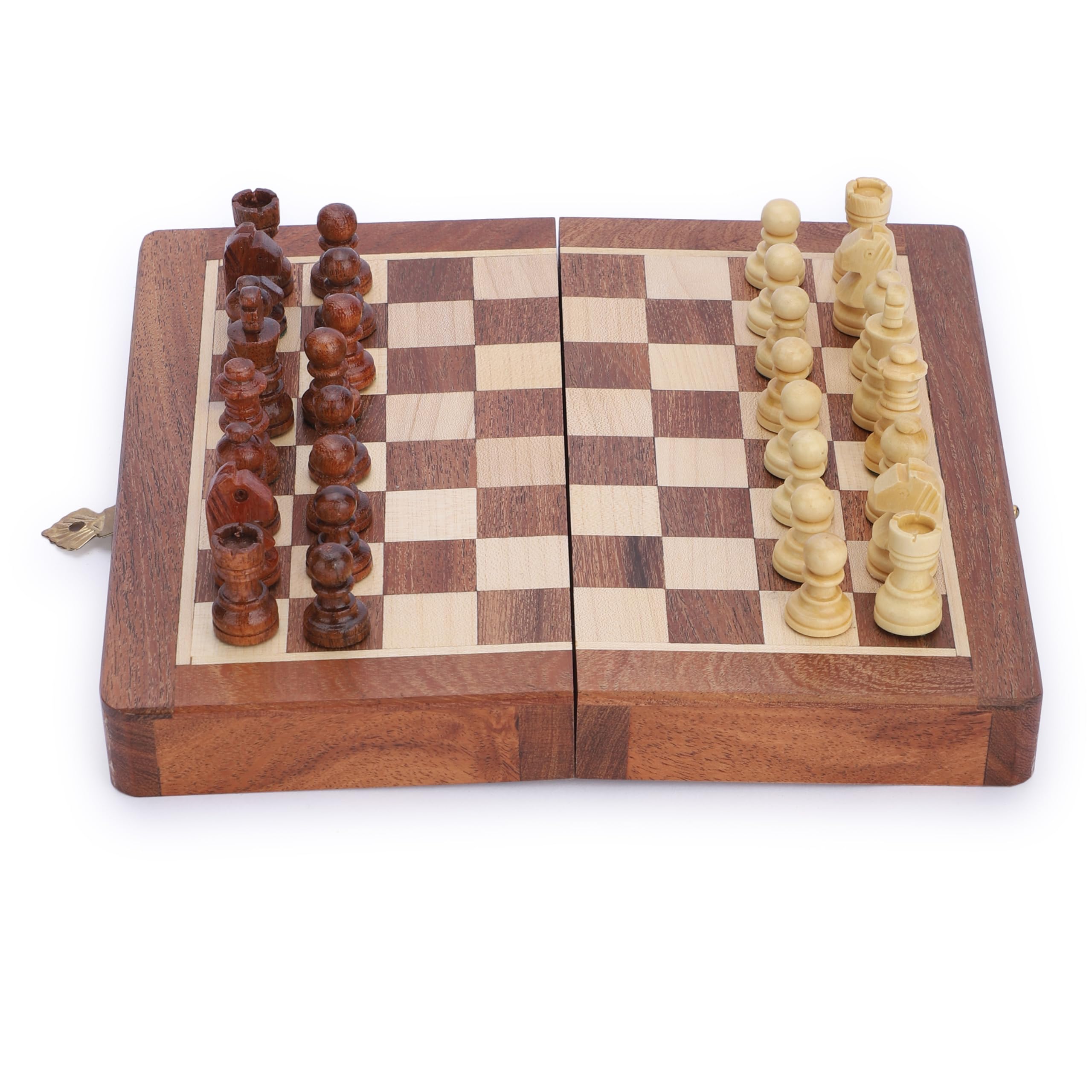 Ajuny chess set with organized storage slots keeps pieces neatly stored