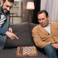 Ajuny chess set with satin storage bag protects pieces during transport