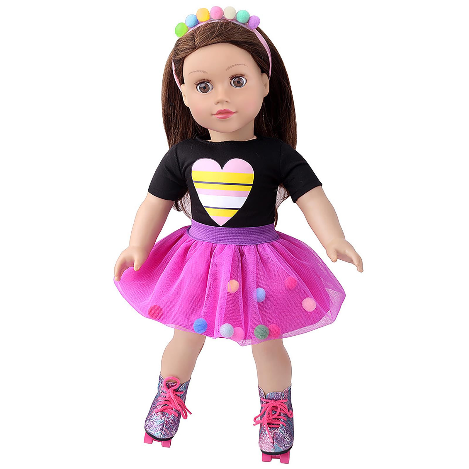 AK KYC headband set for 18-inch dolls, adds color and charm to outfits.