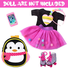 AK KYC skating shoes for 18-inch dolls, supports active pretend sports and stylish performances.