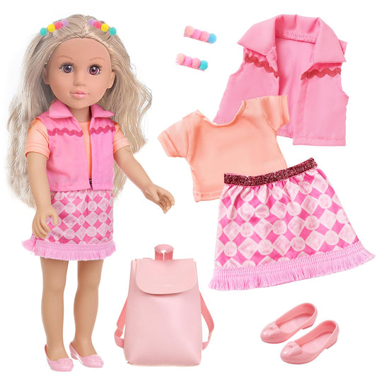 AK KYC 18-inch doll playset pink jacket for imaginative dressing and styling