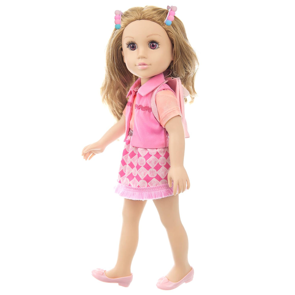 AK KYC 18-inch doll playset pink skirt for cute daily looks