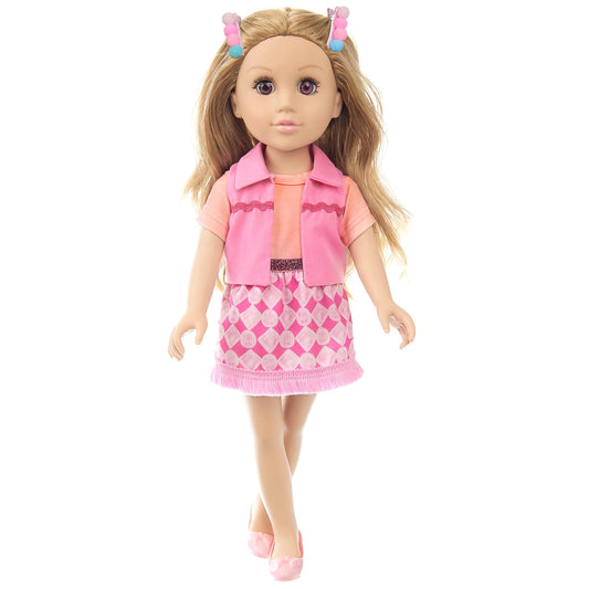AK KYC 18-inch doll playset pink T-shirt for mix-and-match outfits