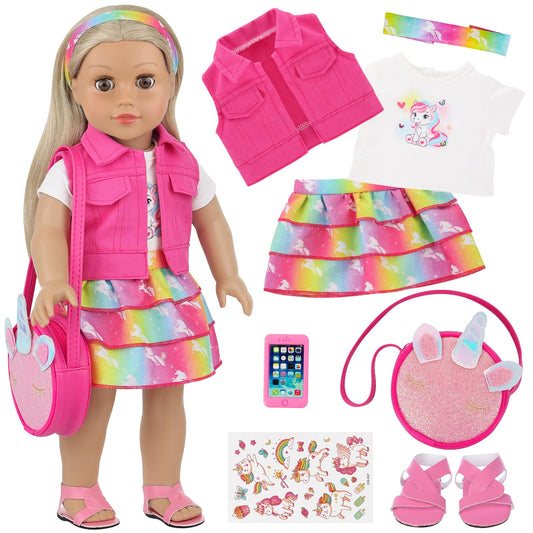 AK KYC 18inch denim vest for versatile doll outfits and imaginative play
