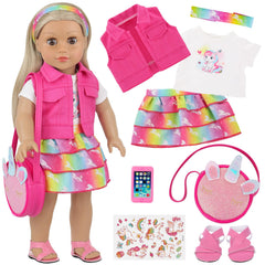 AK KYC 18inch denim vest for versatile doll outfits and imaginative play