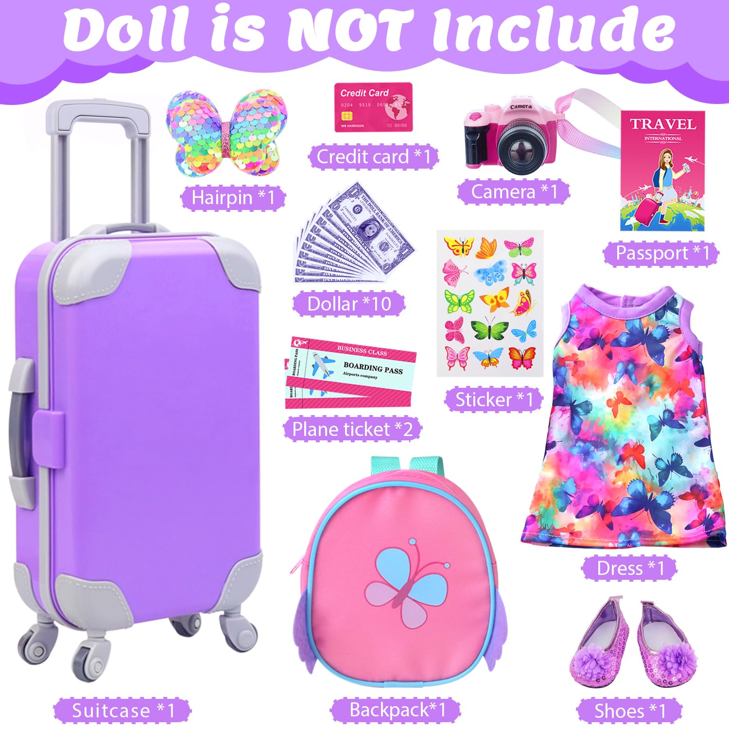 AK KYC dresses and shoes pack enables quick outfit changes for 18-inch dolls