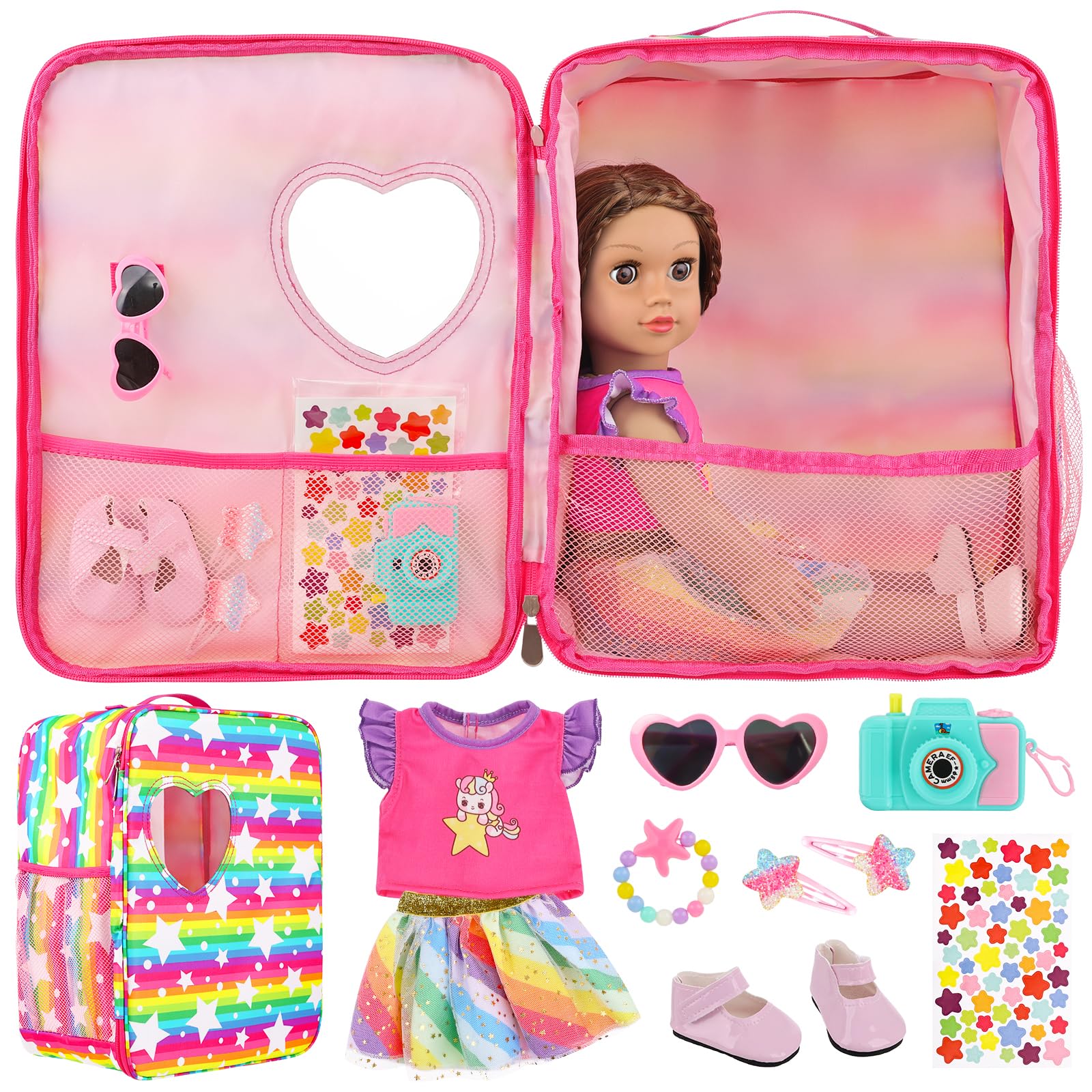 AK KYC Dolls Carrier Bag Set with portable carrier keeps outfits organized for on-the-go play.