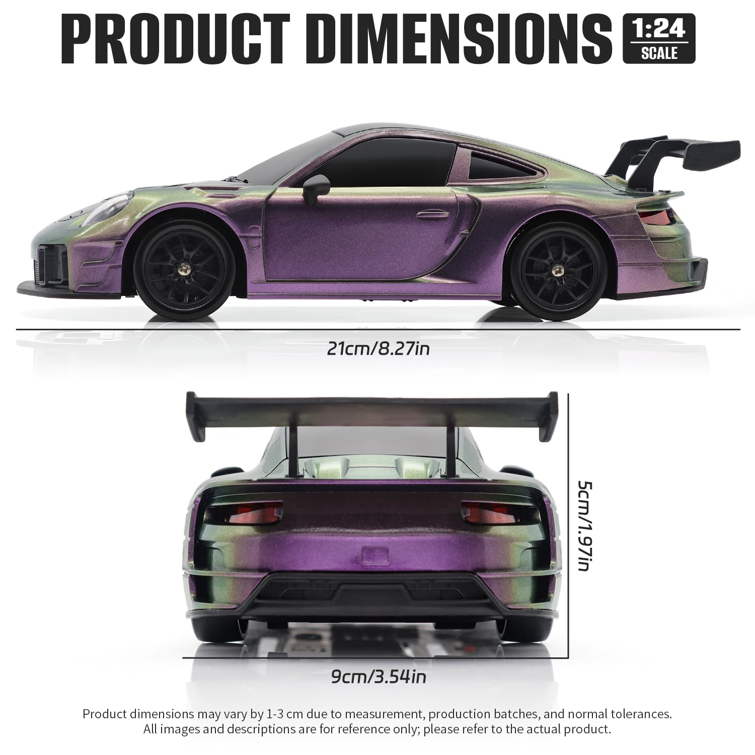 Aka Supaku RC drift car top-down view emphasizes compact chassis.