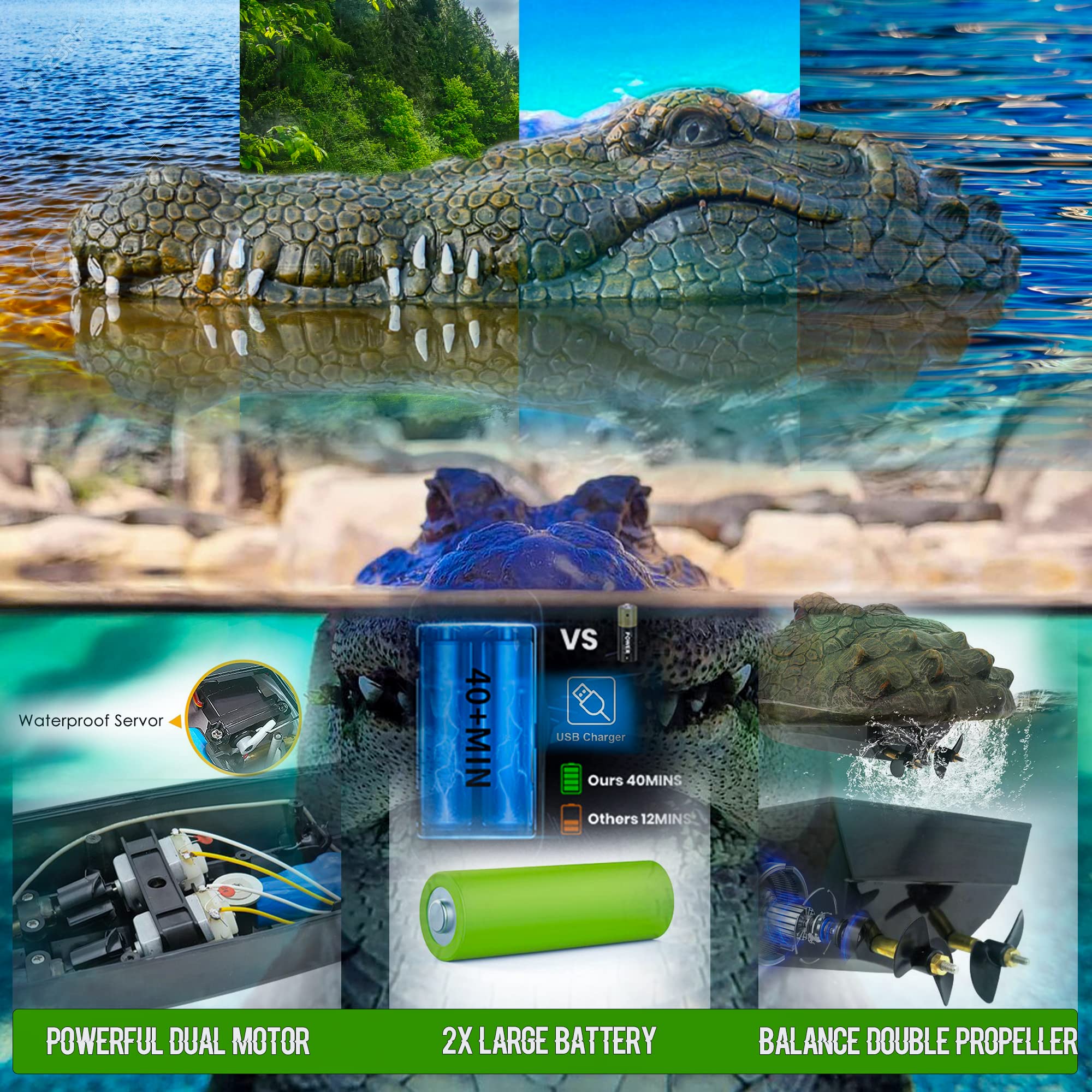 Akargol 2.4GHz remote control boat glides with precise steering over pool waves