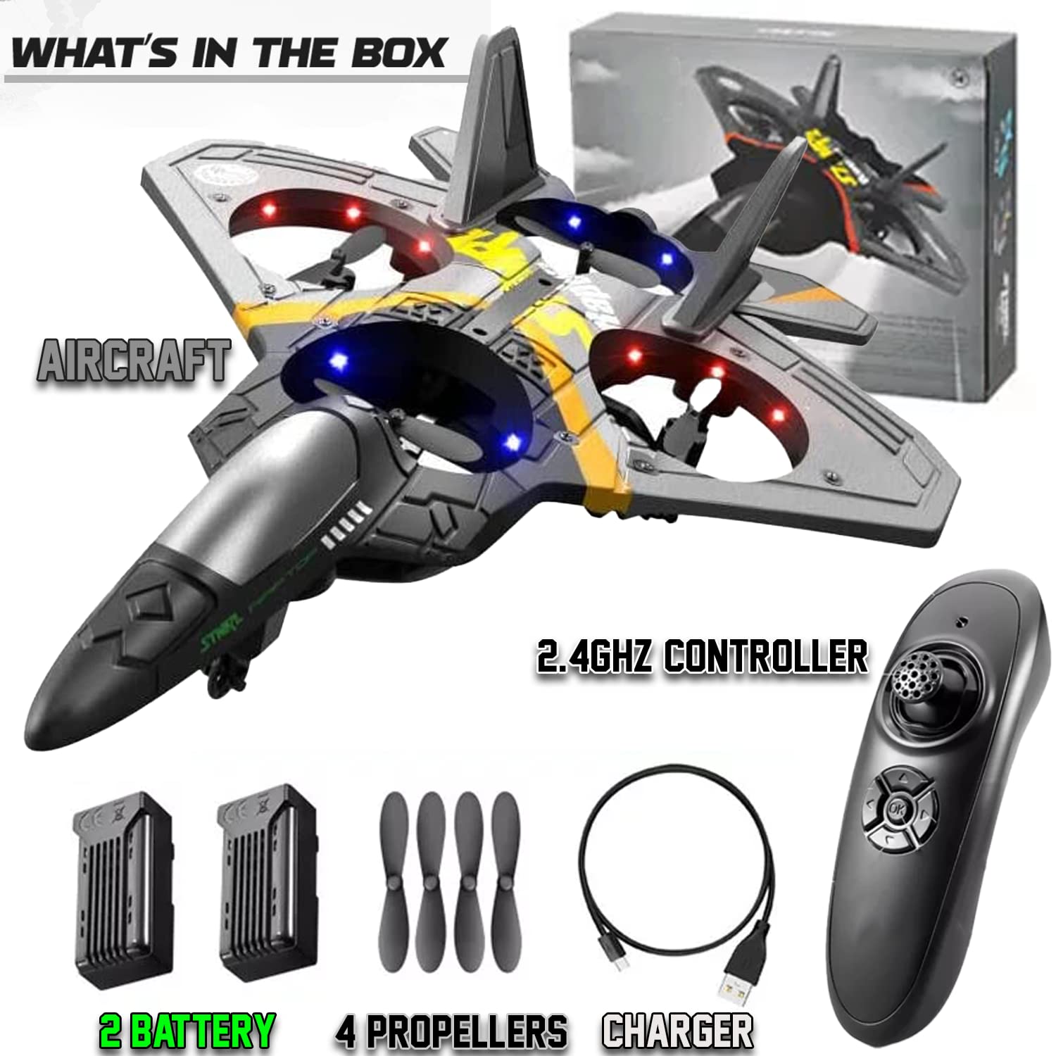 Akargol Sky Riders robust landing gear supports stable takeoffs on various surfaces.