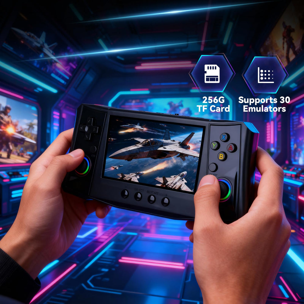 Akaxi 2025 upgraded handheld console with 4.5-inch screen provides bright visuals for classic titles.