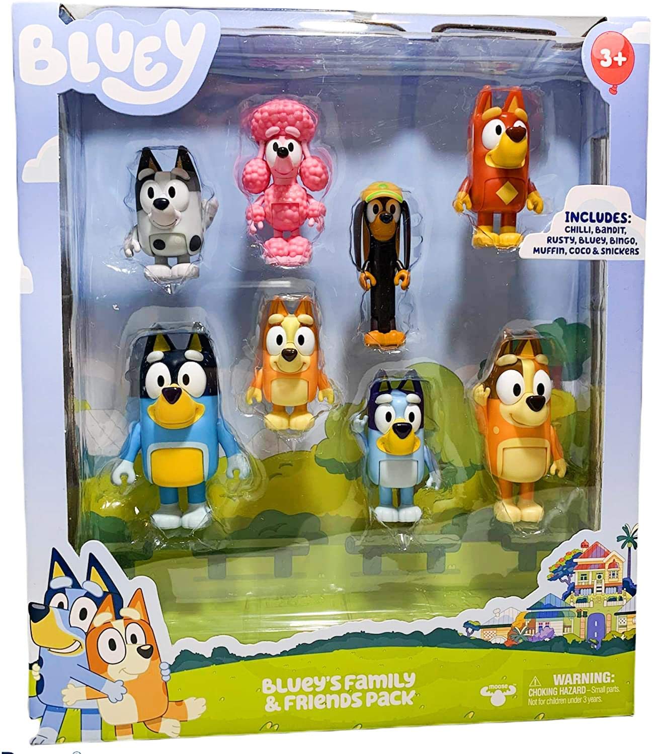 Akedo Bluey 8-pack official collectible toy for display and interactive play