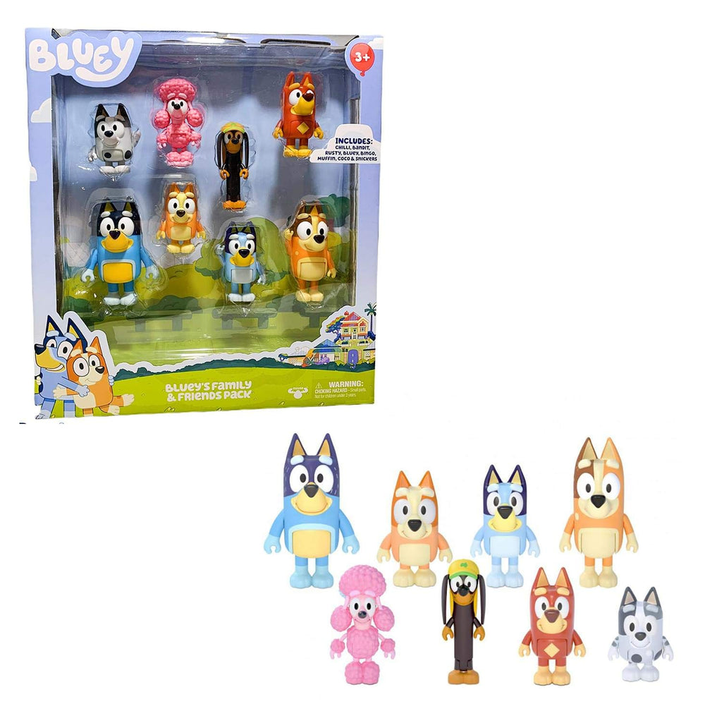 Akedo Bluey Coco Snickers Rusty Muffin figures promote friendship and everyday adventures