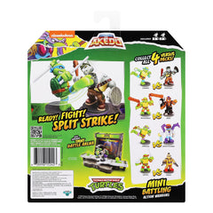 Akedo TMNT collection pack artwork highlighting the legendary matchups.
