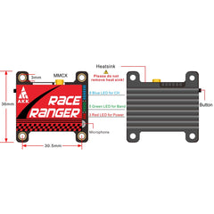 AKK A1918 5.8G VTX built-in mic captures flight ambience for awareness