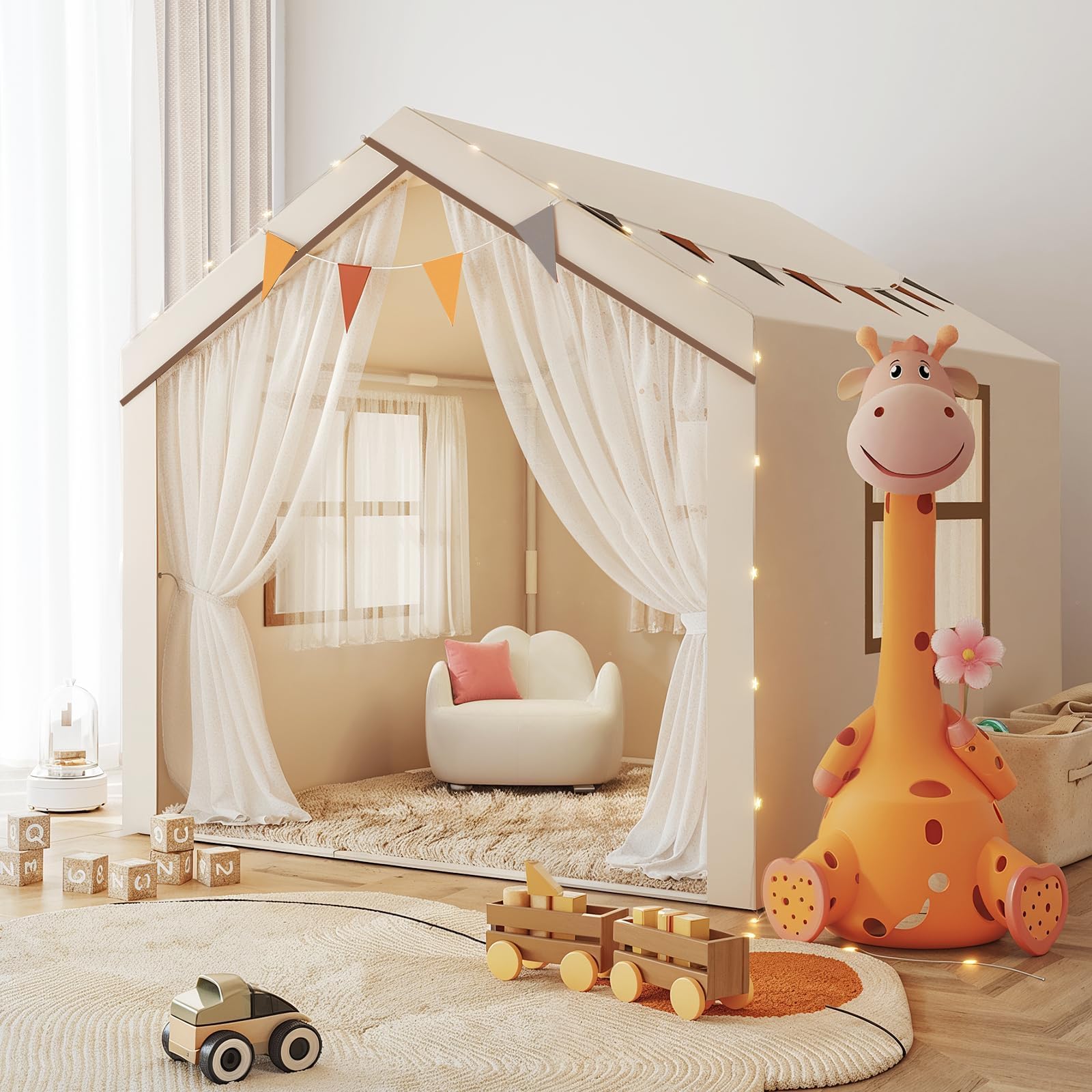 AKLLA Kids Tent included mat enhances comfort during play sessions.
