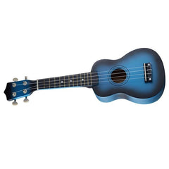 Akmiy 21-inch blue ukulele in use during casual practice